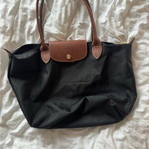 Longchamp LE PLIAGE Tote with Brown Leather Trim
